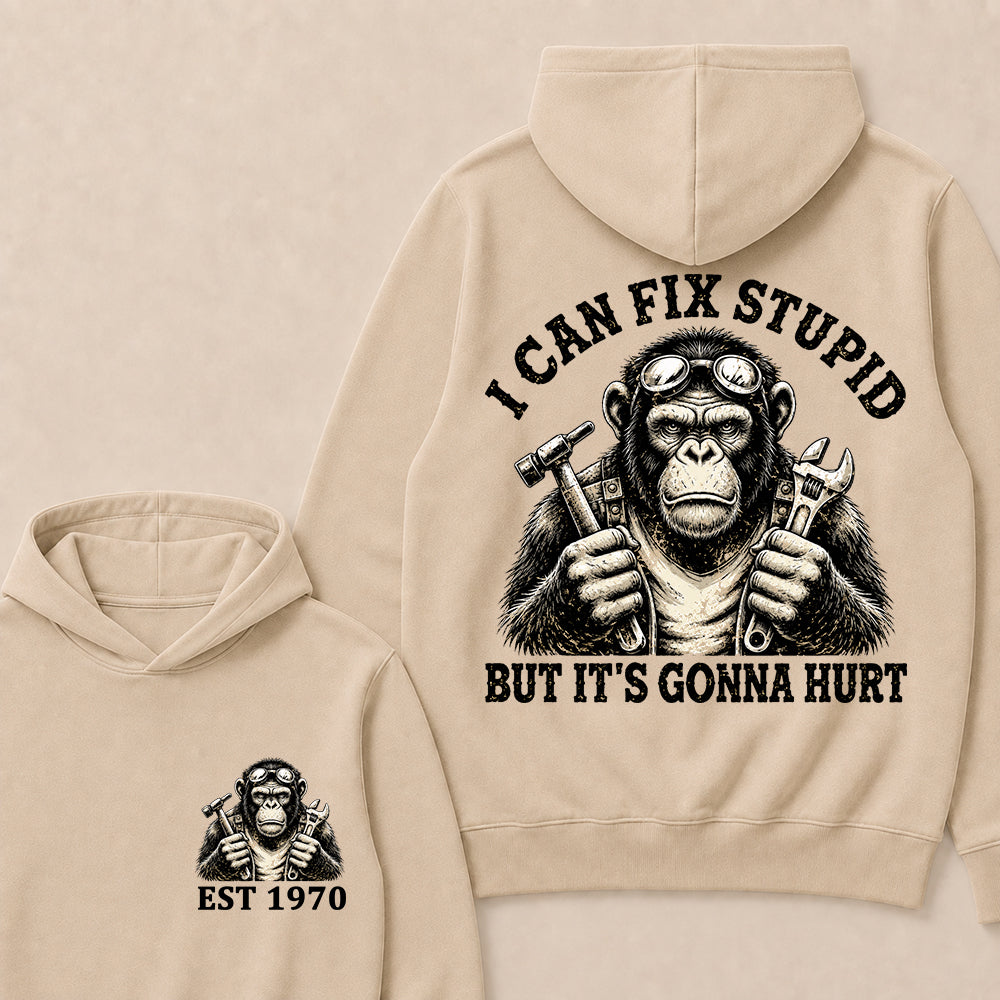 I Can Fix Stupid But It's Gonna Hurt Custom Est.Year Hoodie