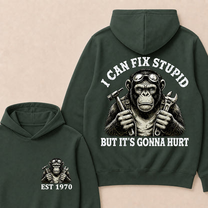 I Can Fix Stupid But It's Gonna Hurt Custom Est.Year Hoodie