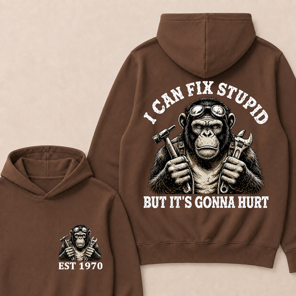 I Can Fix Stupid But It's Gonna Hurt Custom Est.Year Hoodie