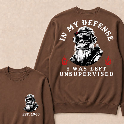 In My Defense I Was Left Unsupervised Custom Est.Year Crewneck
