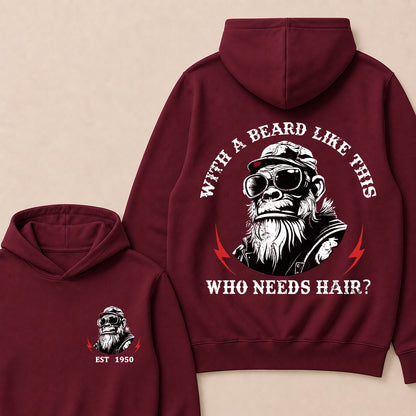 With A Beard Like This Who Needs Hair Custom Est.Year Hoodie