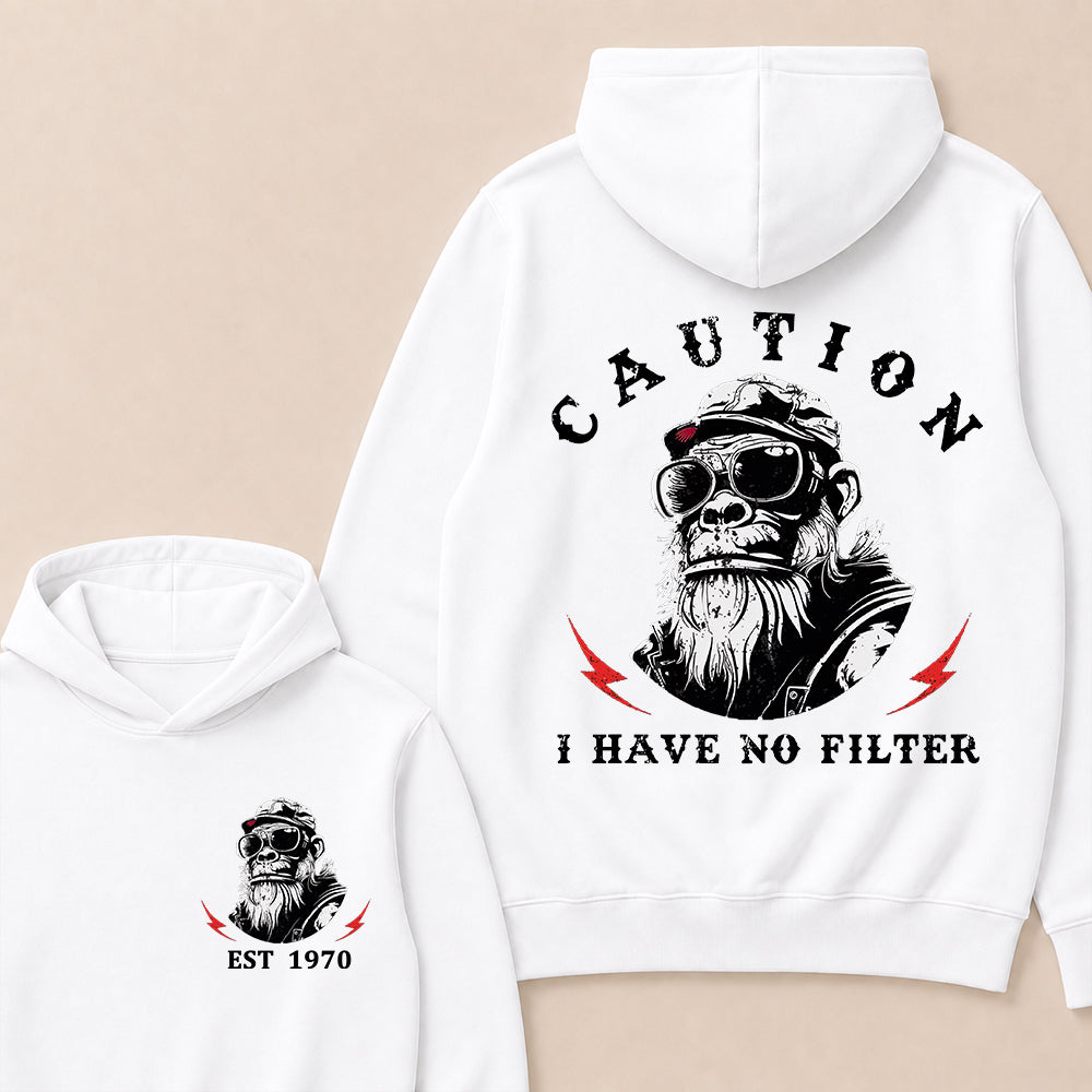 Caution I Have No Filter Custom Est.Year Hoodie