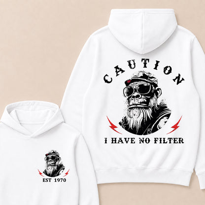 Caution I Have No Filter Custom Est.Year Hoodie