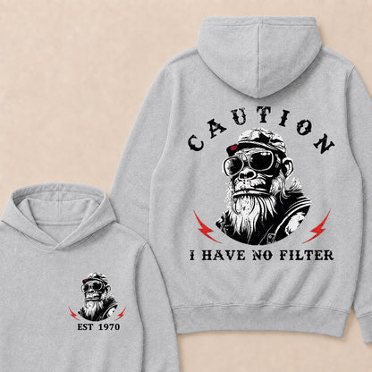 Caution I Have No Filter Custom Est.Year Hoodie