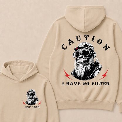 Caution I Have No Filter Custom Est.Year Hoodie