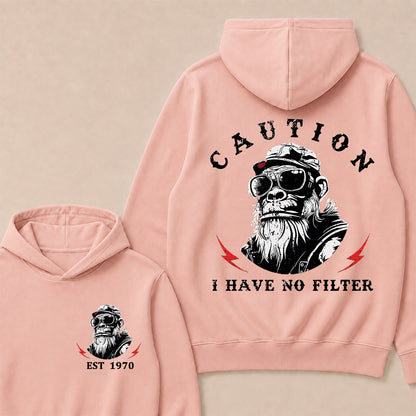 Caution I Have No Filter Custom Est.Year Hoodie