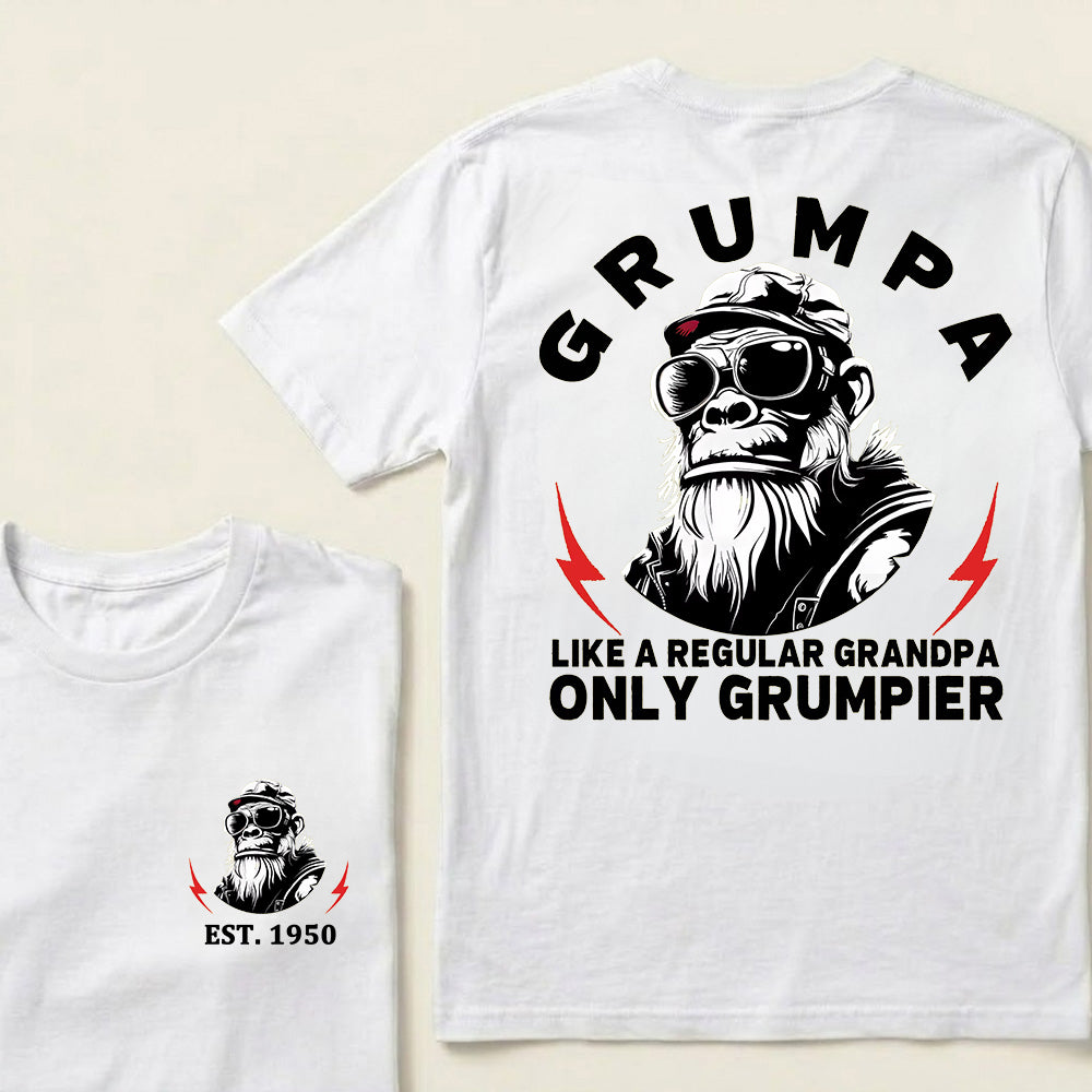 Grumpa Like A Regular Grandpa Only Grumpier Custom Est.Year T-Shirt
