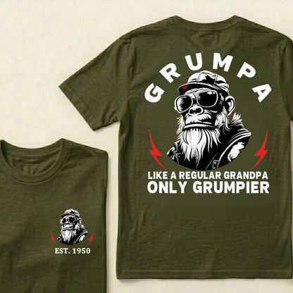 Grumpa Like A Regular Grandpa Only Grumpier Custom Est.Year T-Shirt