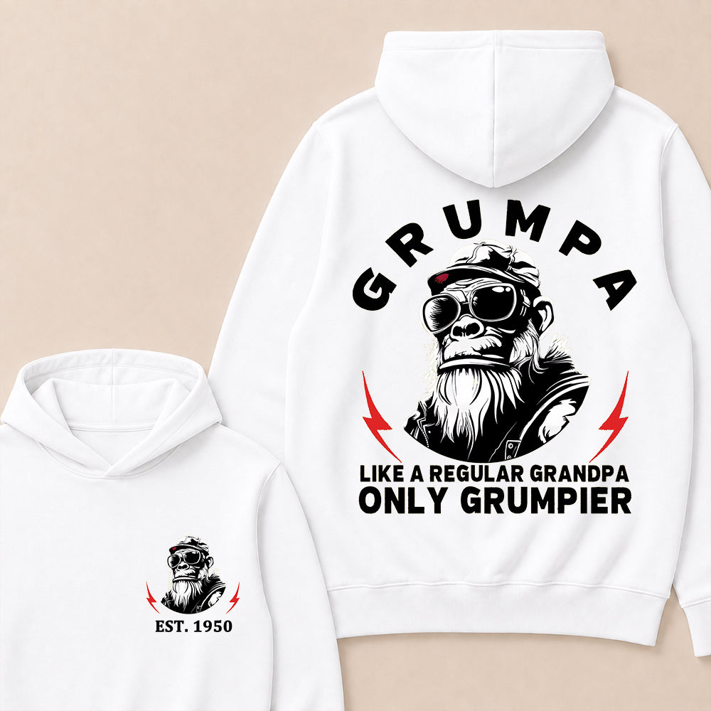 Grumpa Like A Regular Grandpa Only Grumpier Custom Est.Year Hoodie