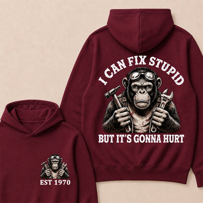 I Can Fix Stupid But It's Gonna Hurt Custom Est.Year Hoodie
