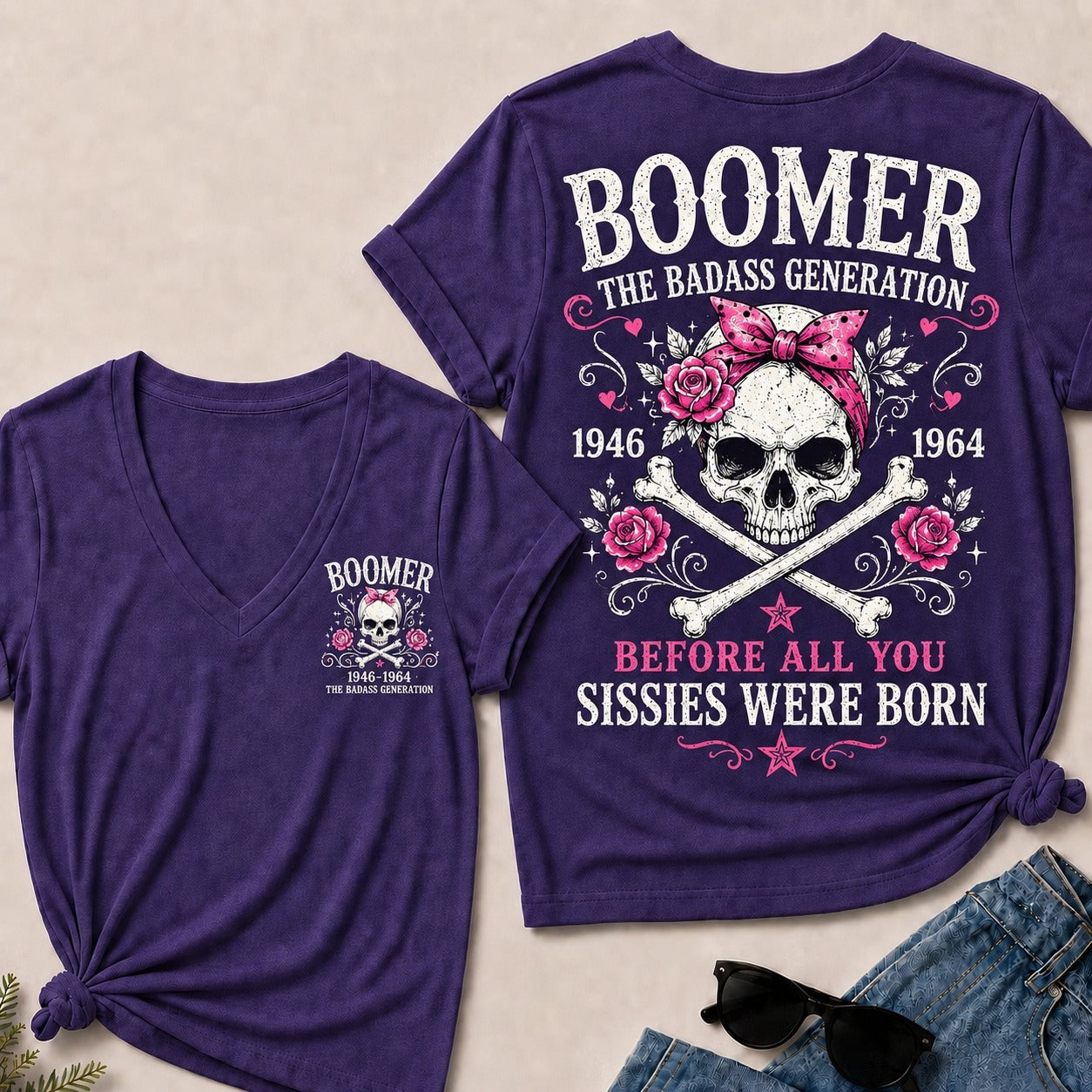 "The Badass Generation – Before All You Sissies Were Born" V-Neck Tee