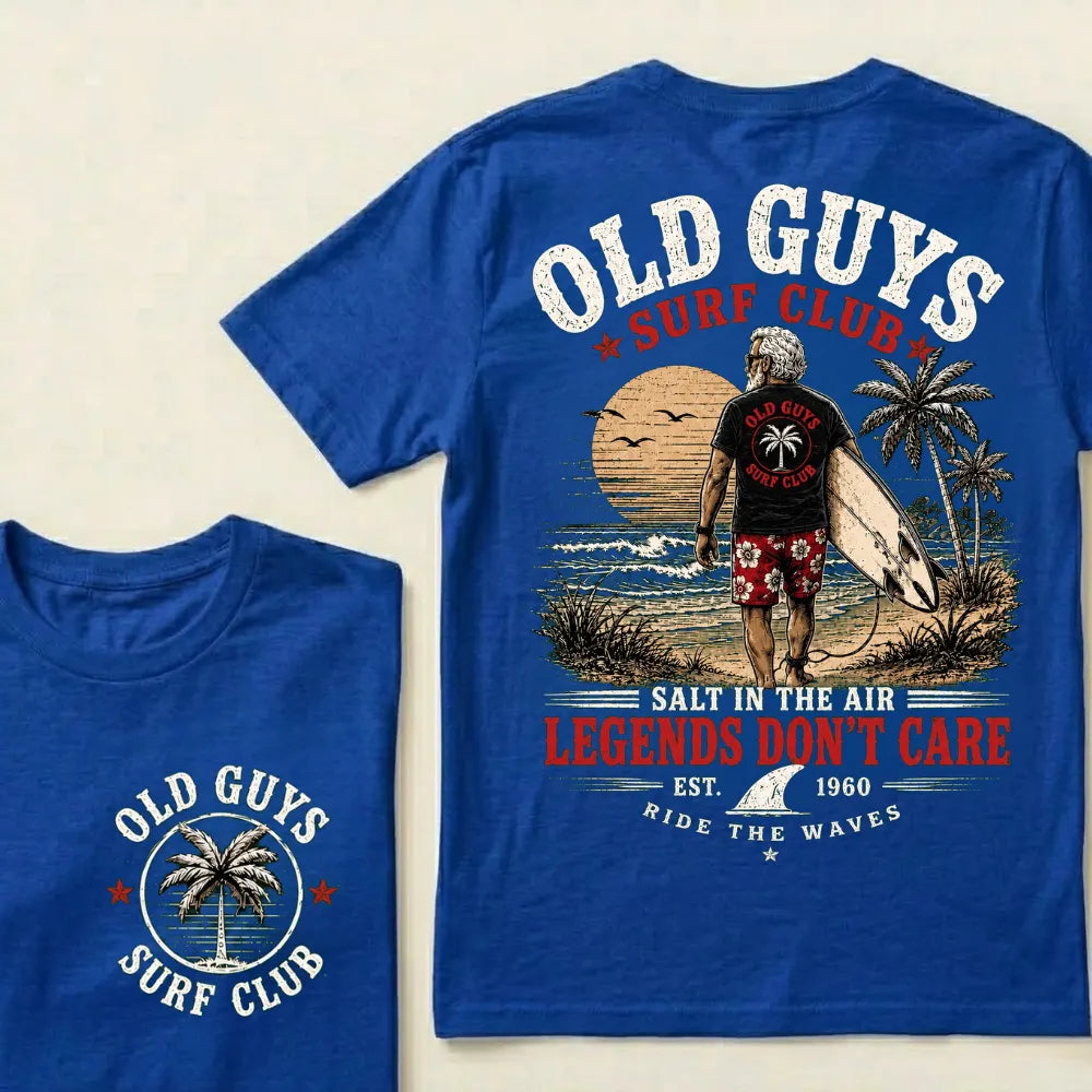 Custom EST.Year Vintage Beach "Old Guys Surf Club" Casual Graphic T-Shirt