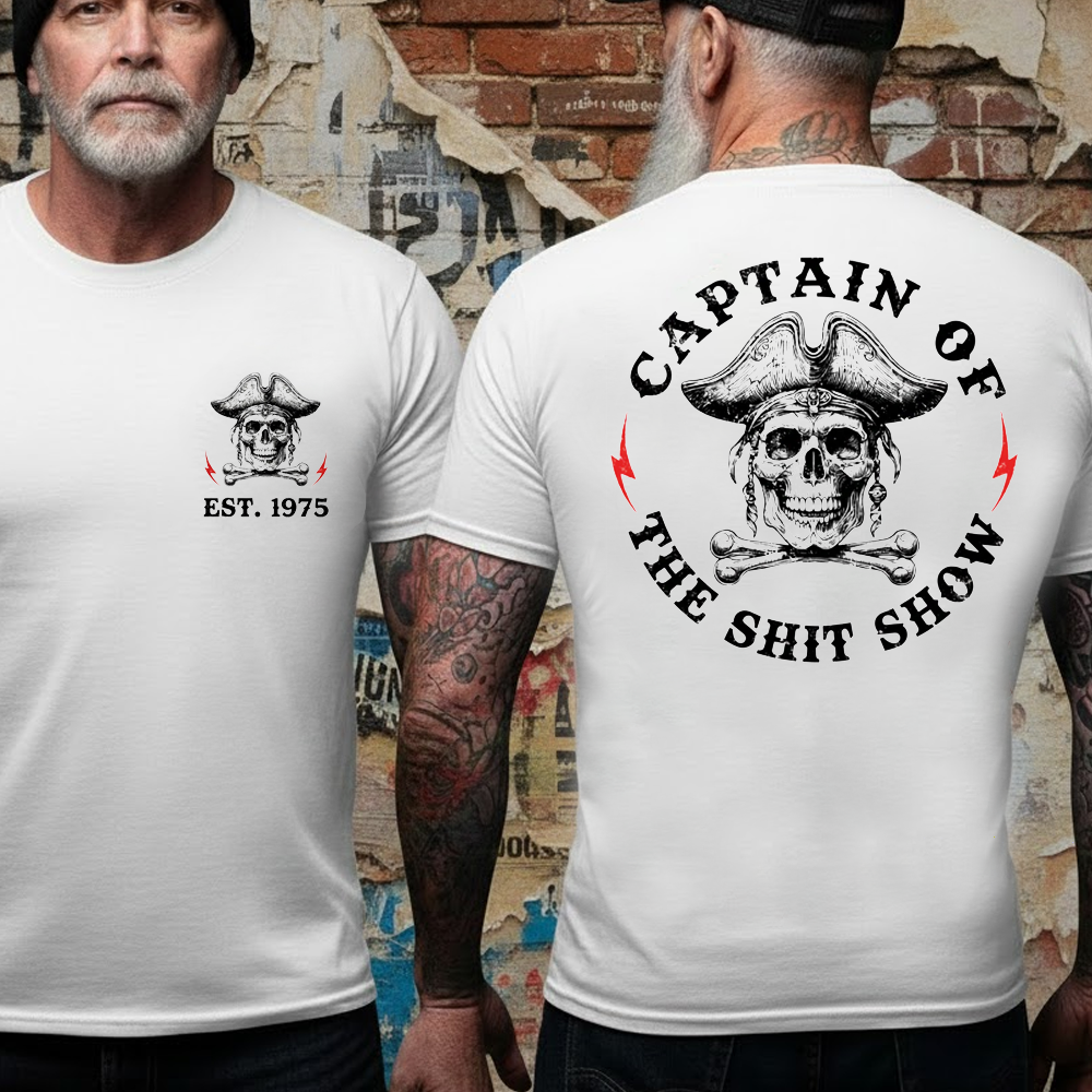 Custom Year Captain of the Shit Show Print T-Shirt