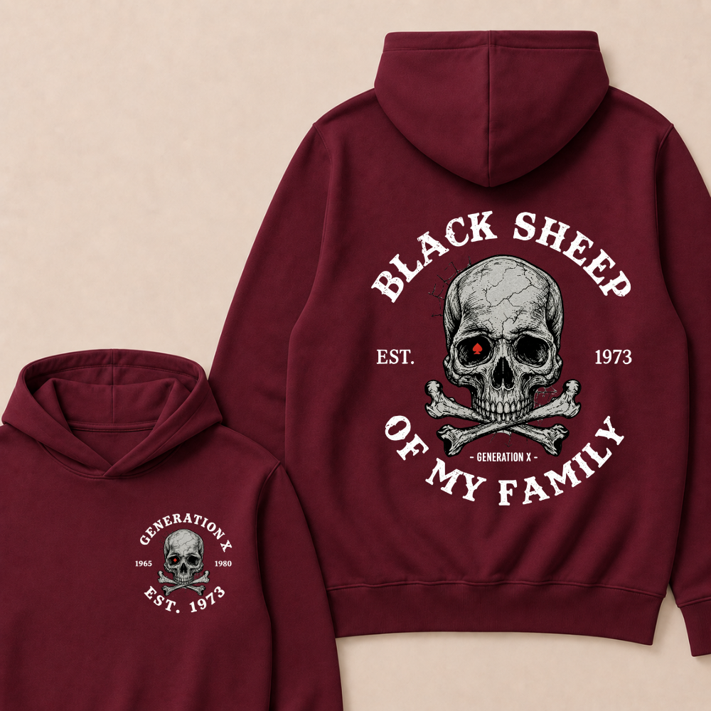 Custom Your Year Black Sheep Of My Family Generation X EST.Year Hoodie